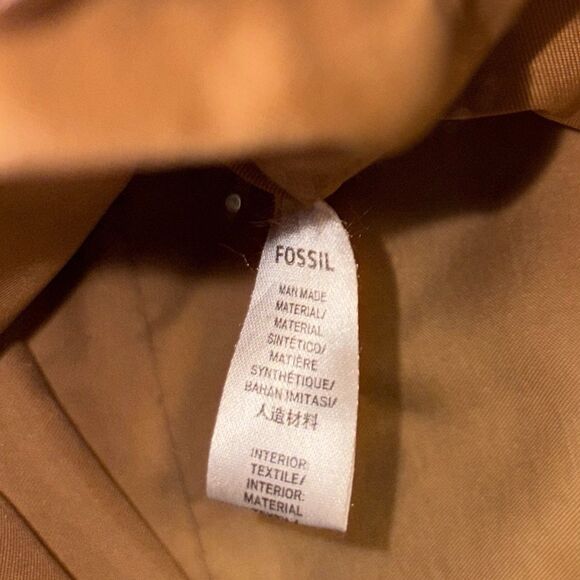 Fossil Faux Leather Blue Starburst Pattern Crossbody Bag Purse Medium Zip Top - Picture 14 of 16